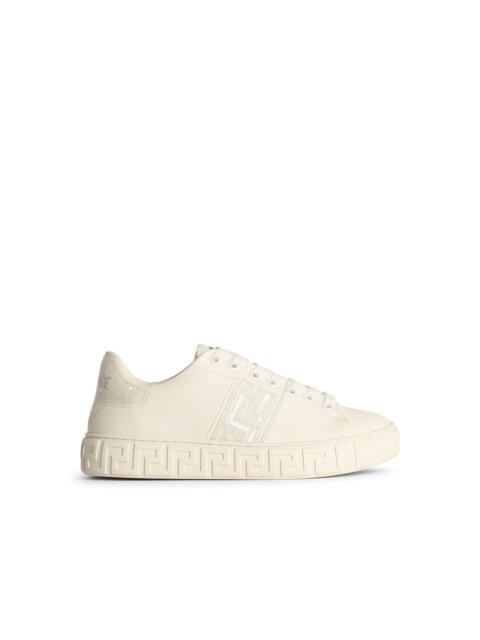 Versace 'Greca' White Leather Sneakers Woman