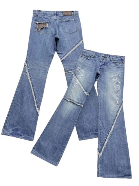 Other Designers 5351 POUR LES HOMMES × Designer - FYE💥Vtg 5351 HOMMES Distressed Spliced Frayed Studded Flare