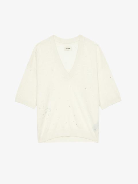 Zadig & Voltaire Wully White Rhinestone Sweater