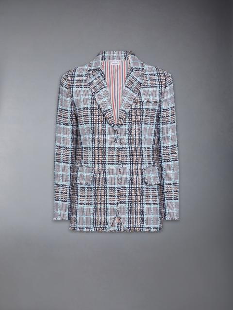 Thom Browne FRAYED PLAID CHECK SUMMER TWEED SPORTCOAT