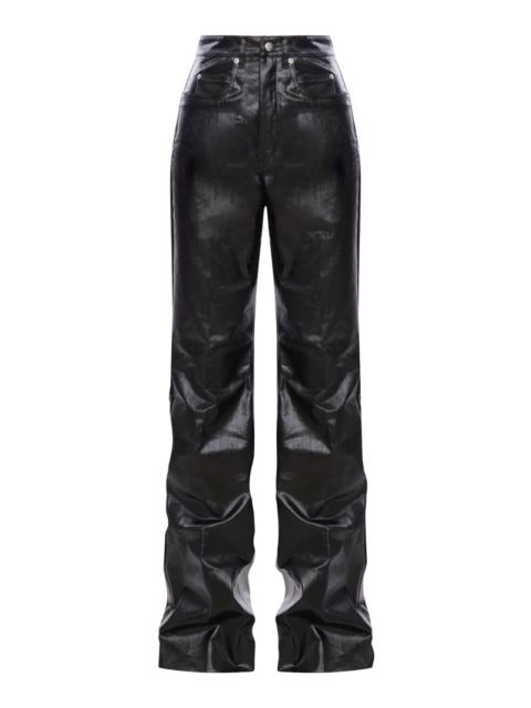 Rick Owens Rick Owens Women Waxed Cotton Jeans With Leather Effect
