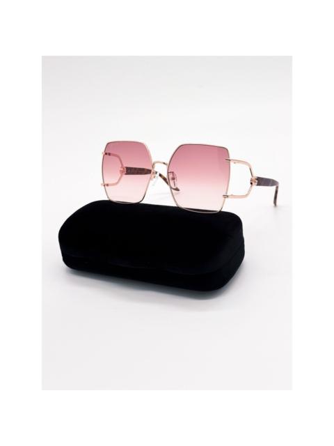 GUCCI NEW GUCCI SUNGLASSES GG1564SA 004 GOLD/PINK OVERSIZED WOMEN