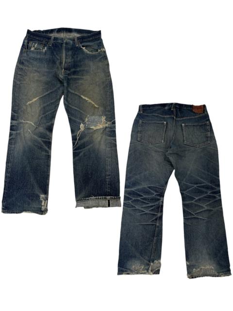 Other Designers OFFER!!Vintage Denime Redline Leather Patch Crash Jeans