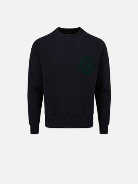 GLOVERALL Unisex 'G' Embroidered Sweatshirt Navy