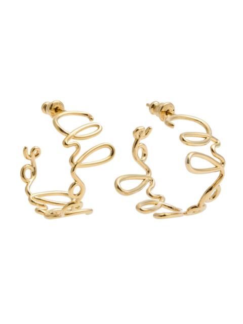 Chloé Chloe Iconic Logo Hoop Earrings