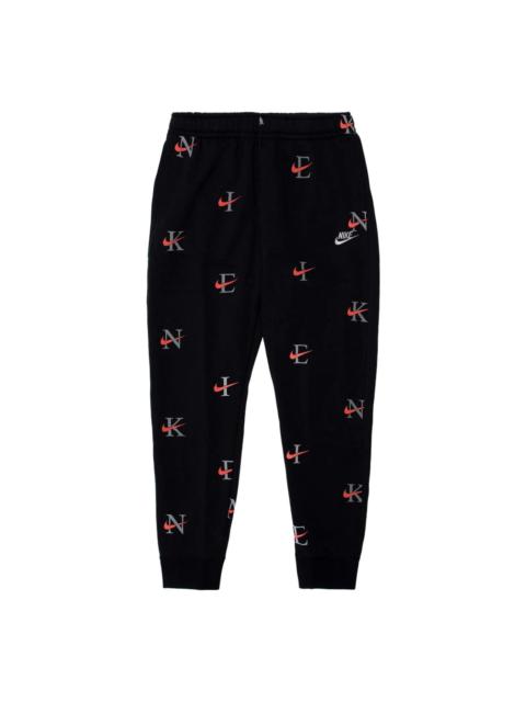 Nike NSW All-Over Print Club Fleece Joggers 'Black' DV9611-011