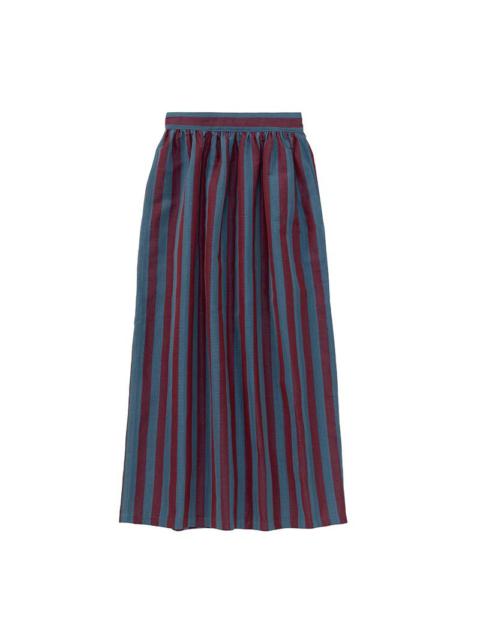 visvim MAXI SKIRT STRIPE (N.D.) W BLUE