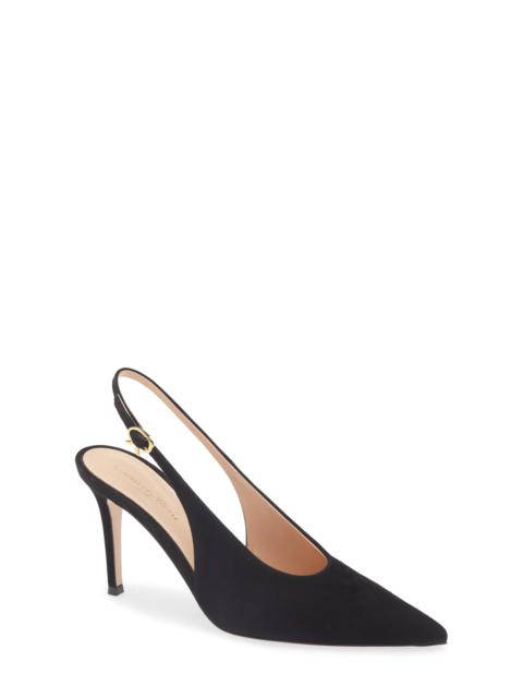 Gianvito Rossi Suede Slingback Pump in Black at Nordstrom