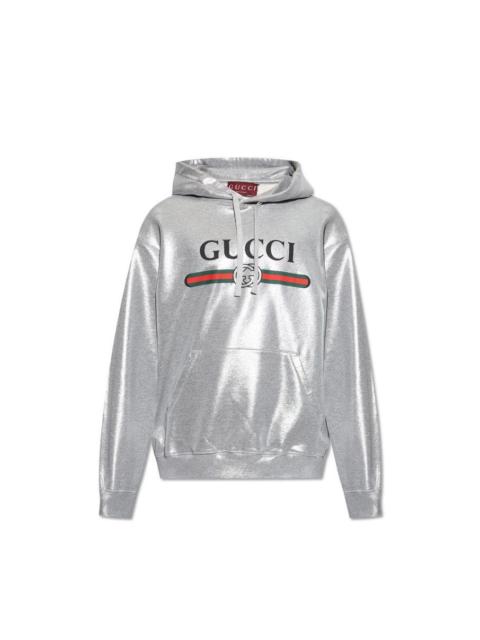 GUCCI GUCCI Silver Cotton Sweatshirt New And Authentic (Men's size