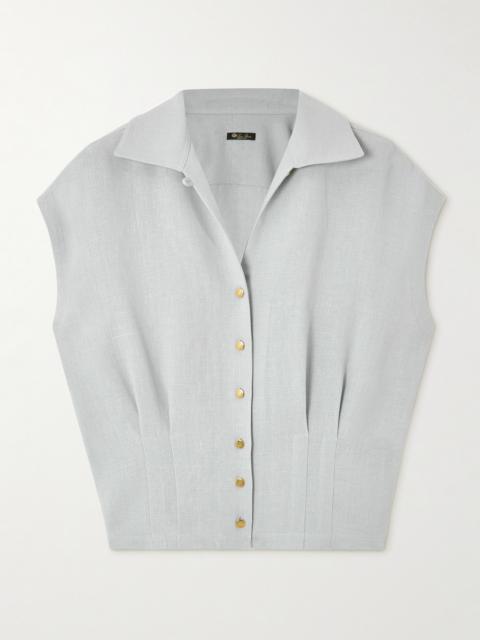 Loro Piana Evangeline Pleated Linen Shirt