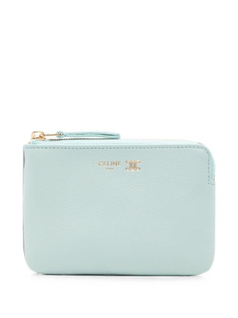 CELINE Celine Women Triomphe Stamp Leather Coin Purse