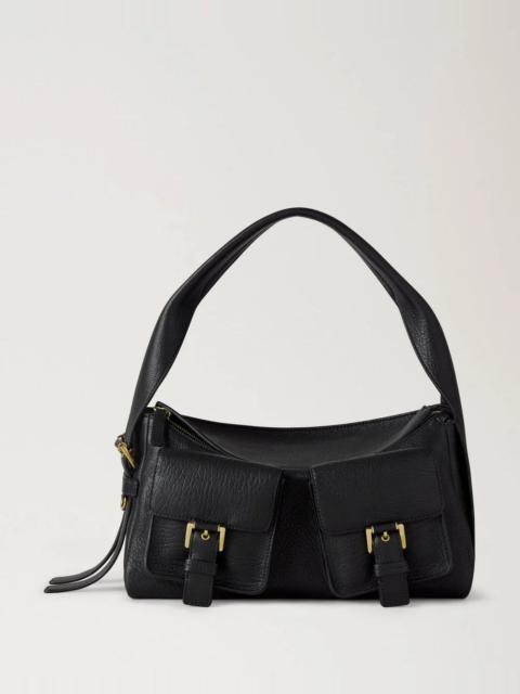 Mulberry Maggie Shoulder Bag Black Natural Grain