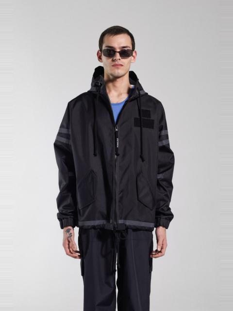 Stutterheim Stutterheim Forsa Full Zip Hooded Jacket in Black at Nordstrom