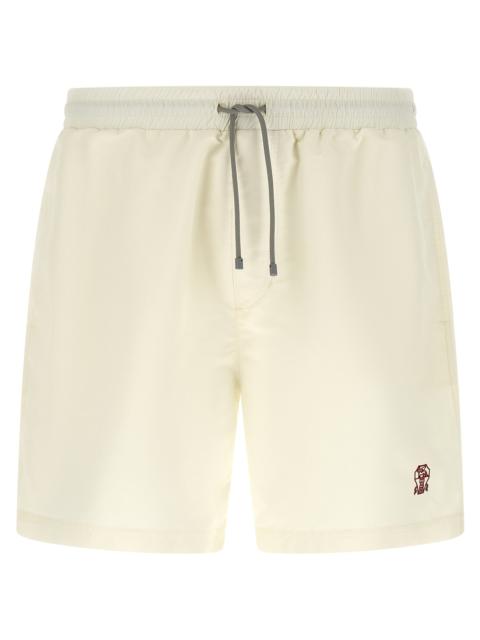 Brunello Cucinelli Brunello Cucinelli Men Logo Embroidery Swimsuit