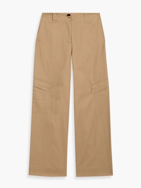 GANNI Herringbone cotton-blend wide-leg pants