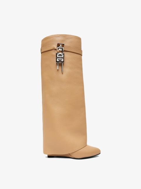 Givenchy Shark lock beige leather boots