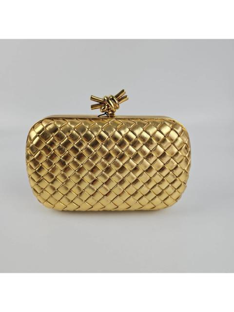 Bottega Veneta BOTTEGA VENETA Knot Gold Minaudiere Clutch New Auth
