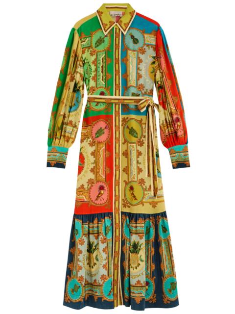 ALÉMAIS Alemais Musica Printed Silk Maxi Shirt Dress