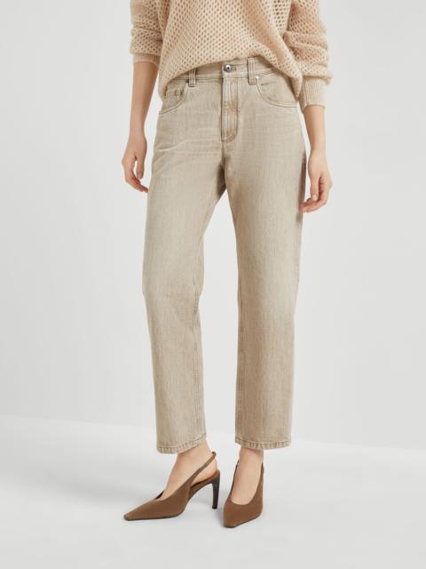 Brunello Cucinelli Authentic denim trousers with monili