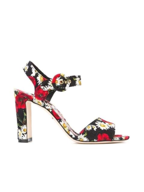 Dolce & Gabbana Daisy and Poppy Print Sandals