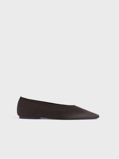 TOTEME Minimalist satin ballerinas espresso