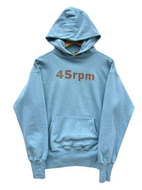 Vintage 45RPM Spellout Logo Soft Blue Hoodie