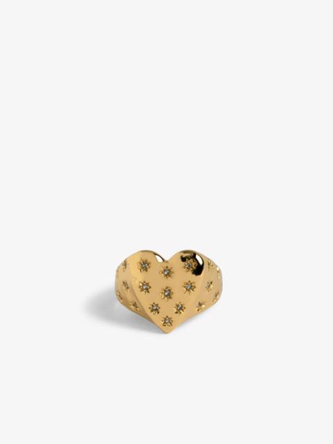 Zadig & Voltaire Heartbreaker Over Strass Ring