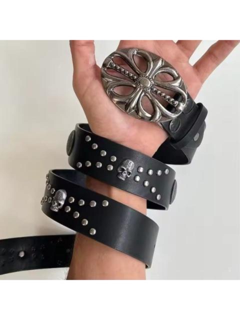 Skulls - 120 cm Bohomian leather belt