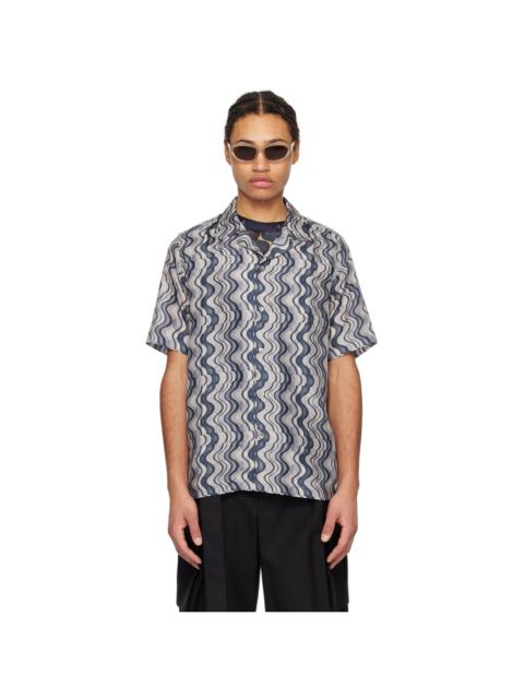 Dries Van Noten Blue Printed Shirt