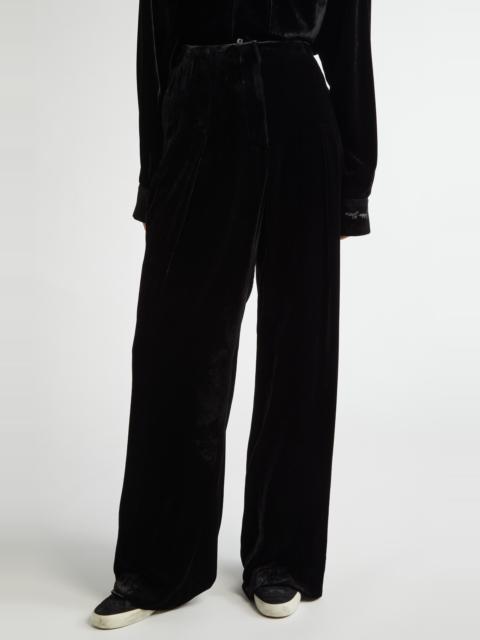 Golden Goose Golden Goose Journey Velvet Wide Leg Pants in Black at Nordstrom