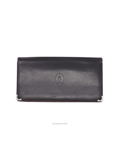 Cartier Cartier Long Wallet - Black & Burgundy Leather