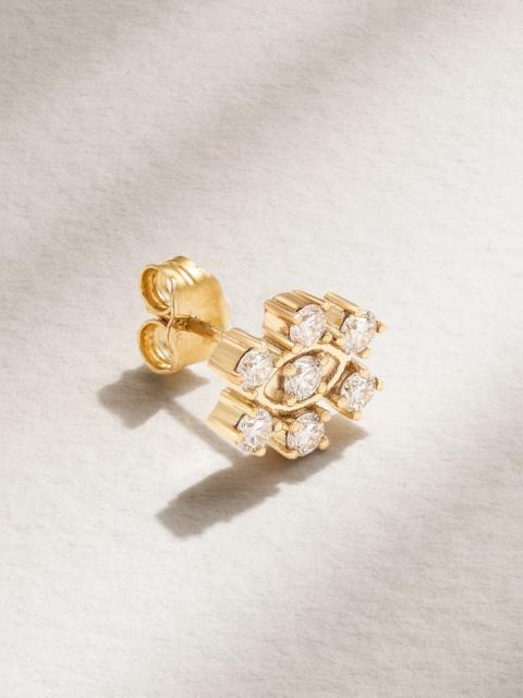 SYDNEY EVAN Eye Flower 14-karat Gold Diamond Single Earring
