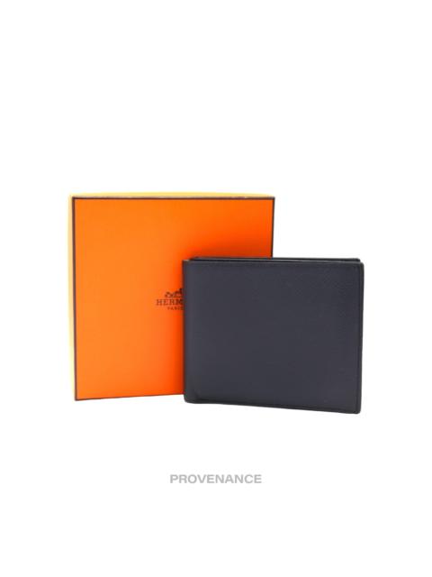 Hermès Hermes Citizen Twill Compact Wallet - Bleu Nuit Epsom