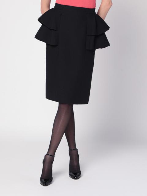 Valentino Black skirt with ruffles on the sides