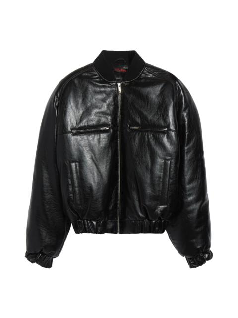LU'U DAN LU'U DAN Riot Faux Leather Bomber Jacket in Black at Nordstrom