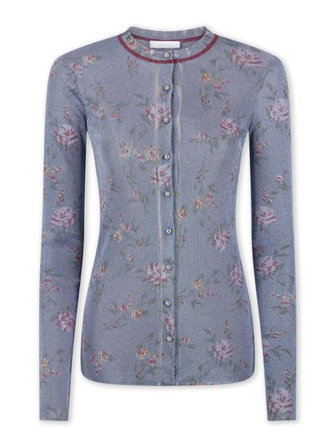 rabanne FLORAL CREWNECK CARDIGAN