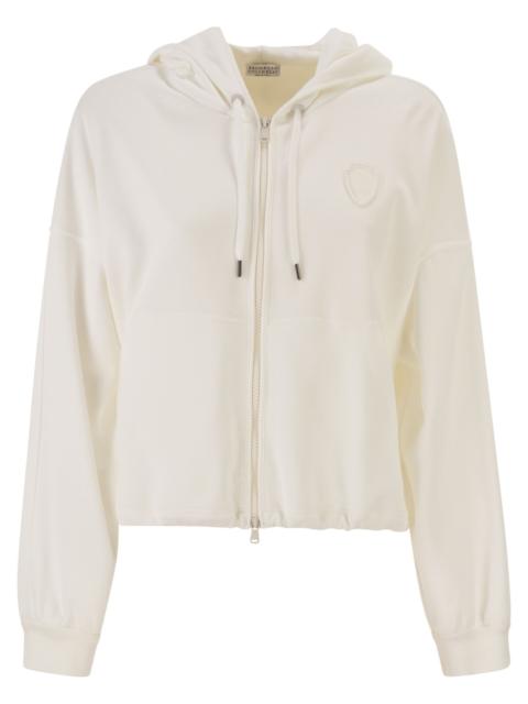 Brunello Cucinelli Brunello Cucinelli Women Hooded Zip-Up Sweatshirt In Technical Cotton Jersey