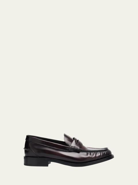 Prada Leather Ruched Penny Loafers