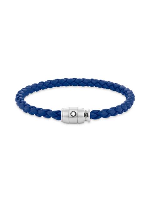 Montblanc Bracelet Steel 3 rings closing and Blue leather