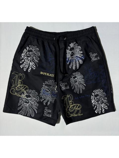 A BATHING APE® RARE BAPE BLACK Graphic Stitch Shorts - BLACK