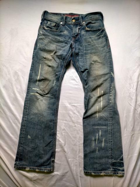 Other Designers If Six Was Nine - Liberto Mud Wash Flared Distressed Jeans