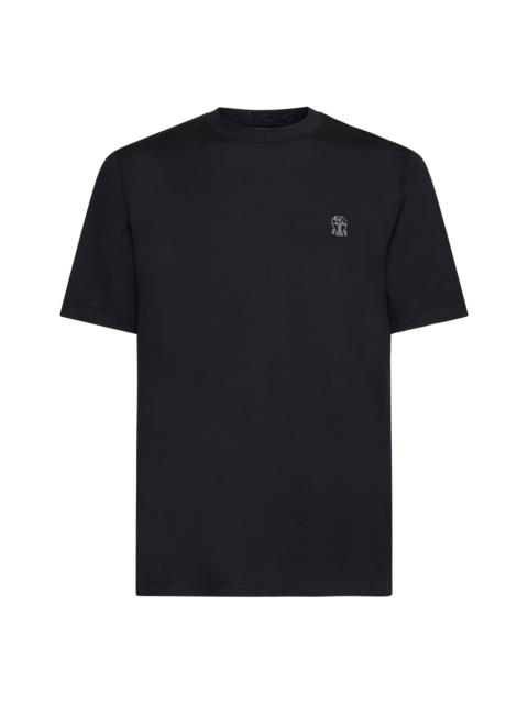 Brunello Cucinelli Brunello Cucinelli Men Blue Solomeo Crest T-Shirt