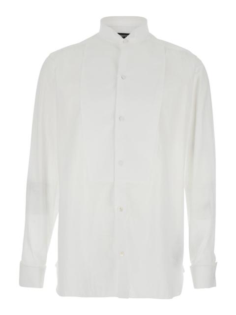 TOM FORD Tom Ford Men White Long-Sleeved Shirt With Tone-On-Tone Button Closure In Cotton For Men