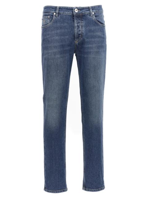 Brunello Cucinelli Brunello Cucinelli Men Logo Embroidery Stretch Jeans