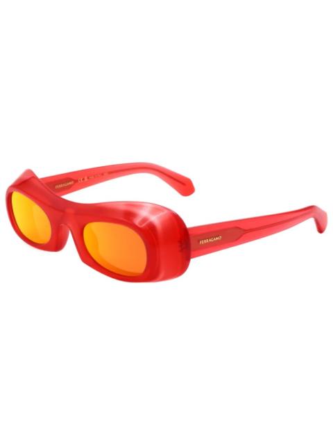 FERRAGAMO Ferragamo Orange Flash Irregular Ladies Sunglasses SF2030S 616 51