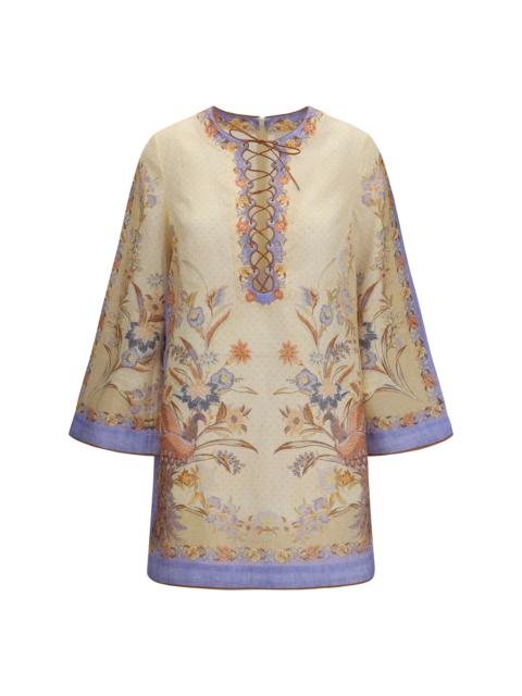 Zimmermann Zimmermann Indra Floral Tunic Dress Biscuit Scarf Floral