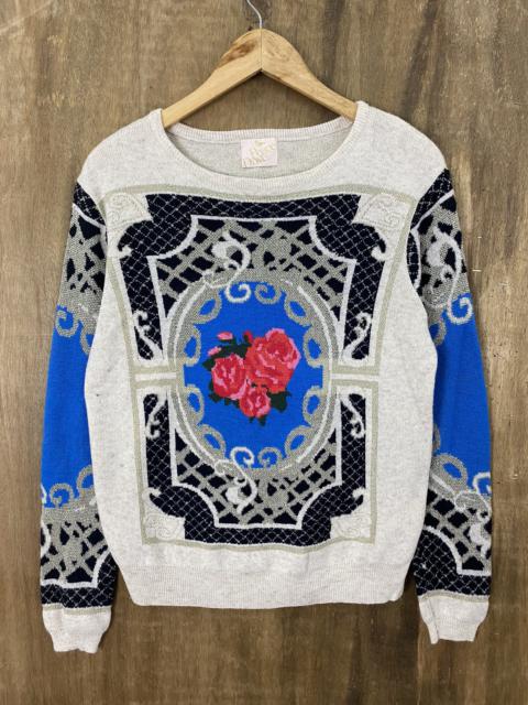 Other Designers Japanese Brand - Peace Dove Flower Rose Multicolor Knit Sweaters #1436