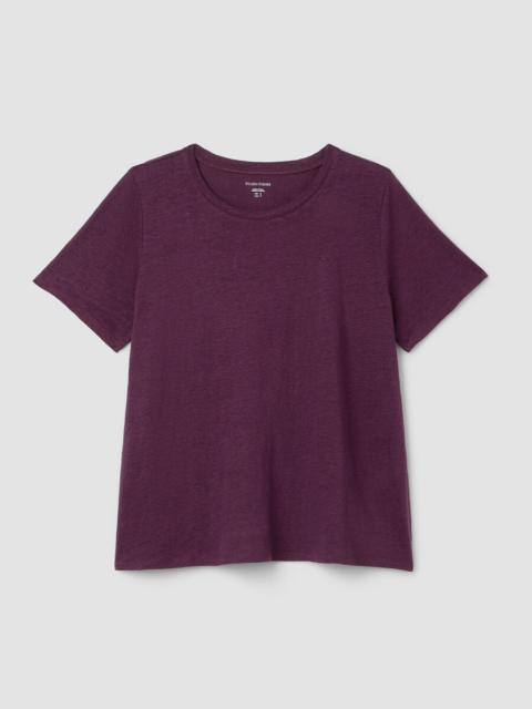 EILEEN FISHER Organic Linen Jersey Crew Neck Tee
