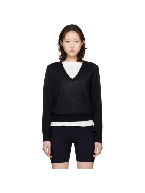 Loulou de Saison Black Julio LDS Fluid Cashmere Sweater