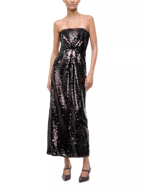 STAUD Strapless Paillette Dress